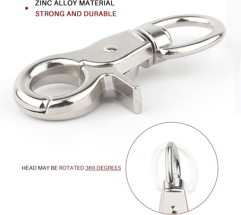 HOSUKKO 15PCS Trigger Snap Hooks,360 Degree Heavy Duty Snaps Swivel Lobster Clasps,Stainless Steel Swivel Claw Clips for Pet Cages,Dog Leash,Camera Straps,Snap Hook Purse - Image 5