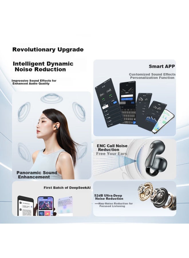 Oksj clip-on Bluetooth Earphones Bone Conduction Concept Wireless Open-ear Running Sports Earphones With Noise Reduction For Huawei, Xiaomi, Apple - Image 4