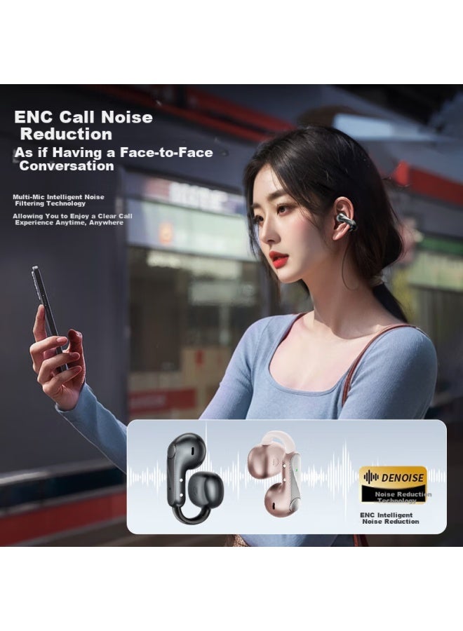 Oksj clip-on Bluetooth Earphones Bone Conduction Concept Wireless Open-ear Running Sports Earphones With Noise Reduction For Huawei, Xiaomi, Apple - Image 5