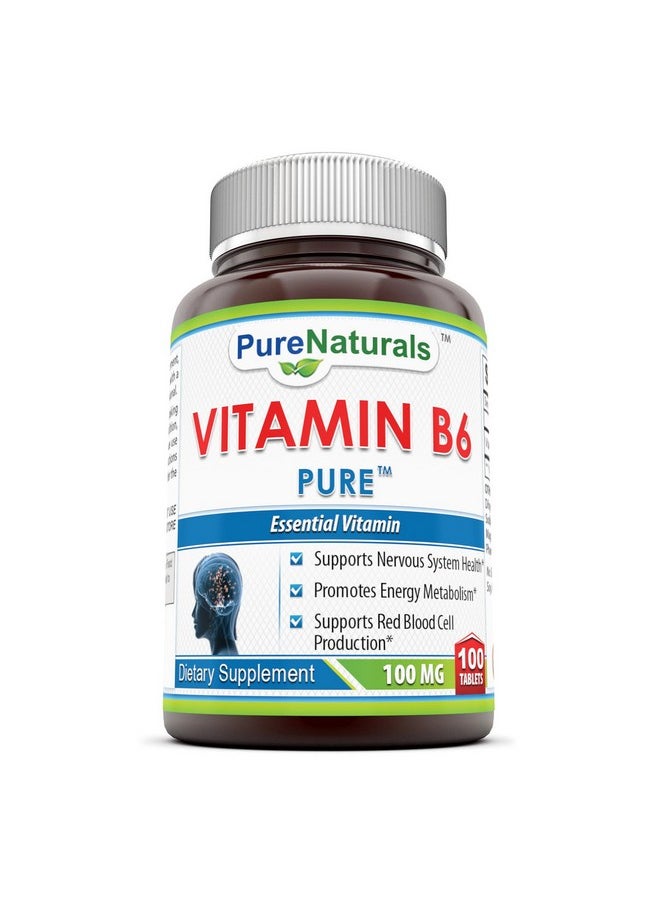 Pure Naturals Vitamin B6 100 Mg 100 Tablets Supports Healthy Heart & Nervous System Promotes Energy Metabolism*  - Image 2