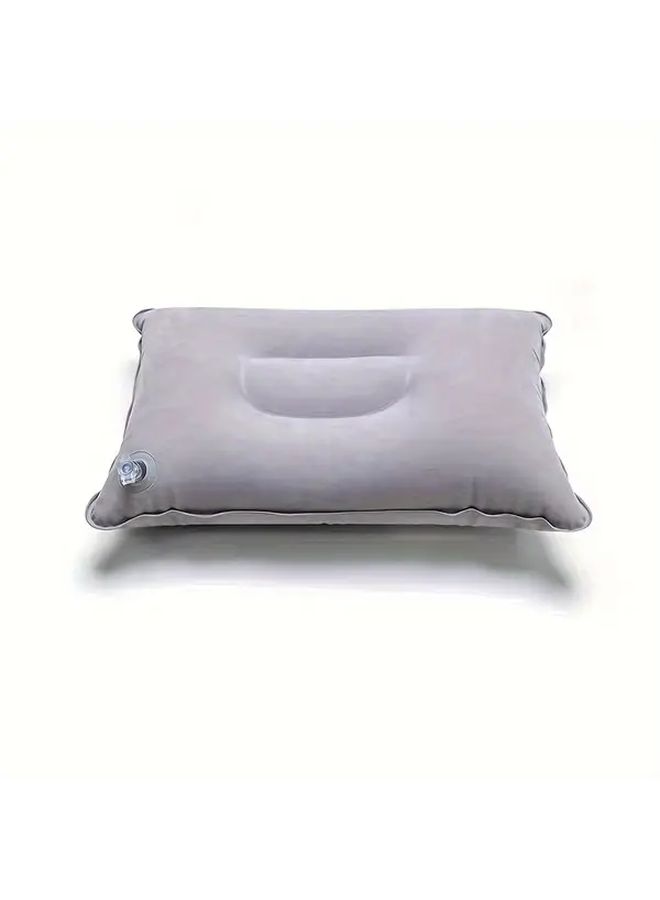 1pc Inflatable Back Pillow Grey Portable Air Cushion For Lower Back Support Travel Bed Use Instant Inflation Cervical Lumbar Posture No Fill Technology Easy To Clean - Image 4