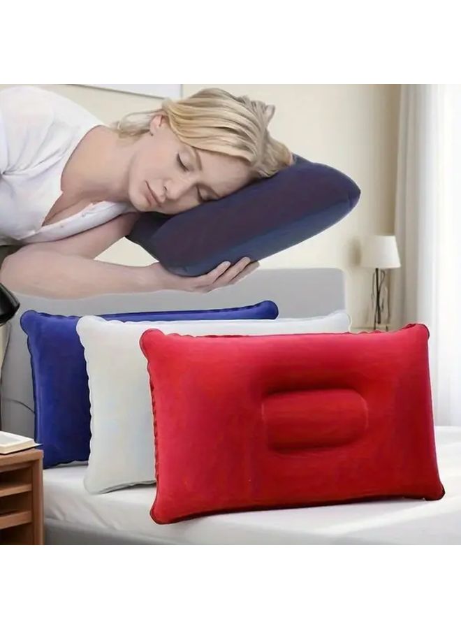 1pc Inflatable Back Pillow Grey Portable Air Cushion For Lower Back Support Travel Bed Use Instant Inflation Cervical Lumbar Posture No Fill Technology Easy To Clean - Image 1