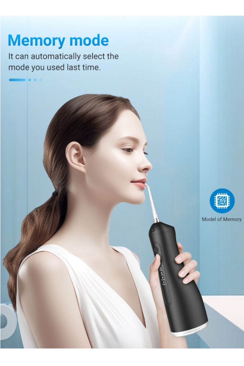 Reva Cordless Rechargeable Water Flosser For Teeth Cleaning (Black) – Portable IPX7 Waterproof Oral Irrigator with 4 Modes, 4 Jet Tips & 300ml Tank – Ideal For Braces & Dental Care  - Image 5