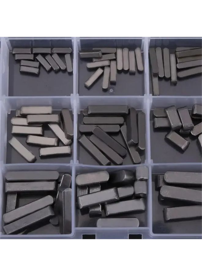 Black 175 Pcs Stainless Steel Feather Key Set 3mm to 6mm Round Ended Parallel Shaft Keys - Image 5