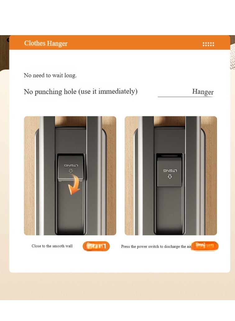 Space aluminium pull-out hanger, coat hook behind the door, detachable hanger, retractable clothes rail, non-perforated hanger, storage behind the entrance door for organizing clothes and pants in the wardrobe (retractable 40cm-80cm) - Image 4