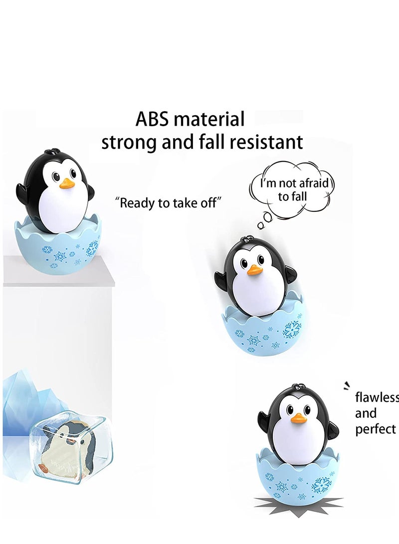 Cute Tumbler Toys Penguin Bunny Chick Roly Poly Egg Toys Soft Bell Tones Colorful Design Portable Toddler Birthday Gifts Party Decoration 3PCS - Image 4