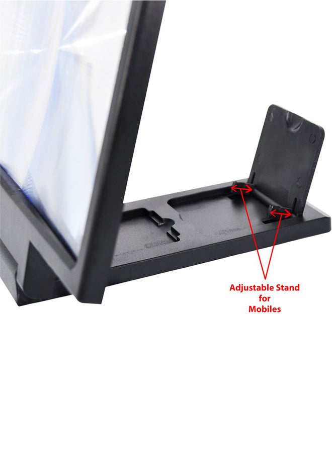 3D Screen Magnifier HD Video Foldable Stand For LG Mobile Phone Black  - Image 4