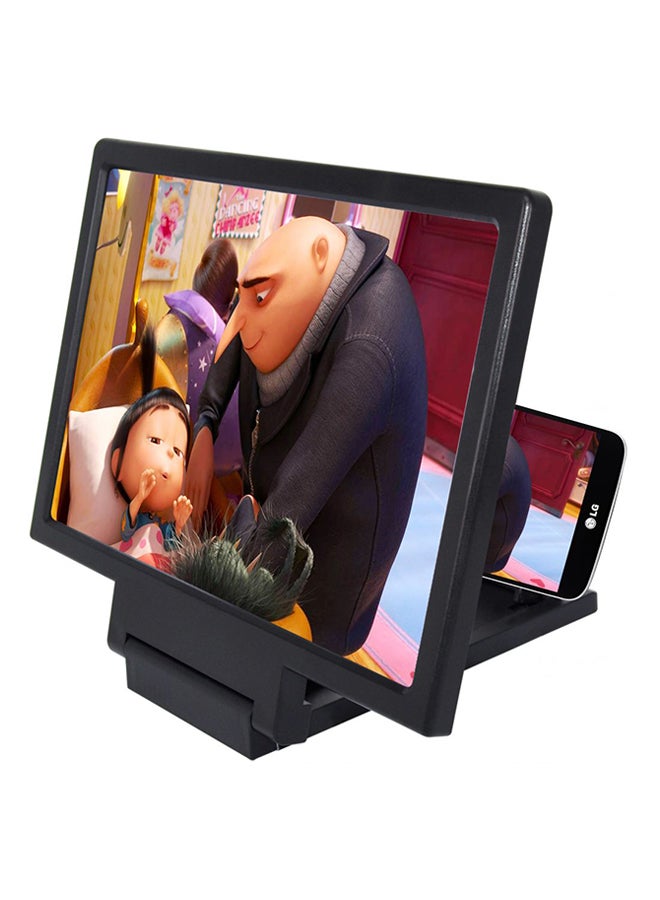 3D Screen Magnifier HD Video Foldable Stand For LG Mobile Phone Black  - Image 5