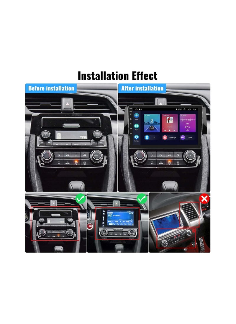 SHEZA STAR - Android Car Stereo for Honda Civic 2016 To 2020 6GB RAM 128GB ROM Support SIM Card, Apple Carplay, Mirror-Link Wi-Fi BT, Radio GPS Navigation, 9 Inch IPS Touch Screen with Backup Camera Included - Image 1