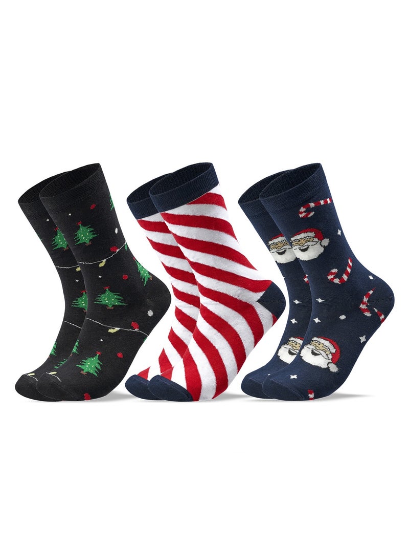 سام سوكس مجموعة من 3 شراب كريسماس طويل  هدية  حريمى  مشكل الوان - Image 3