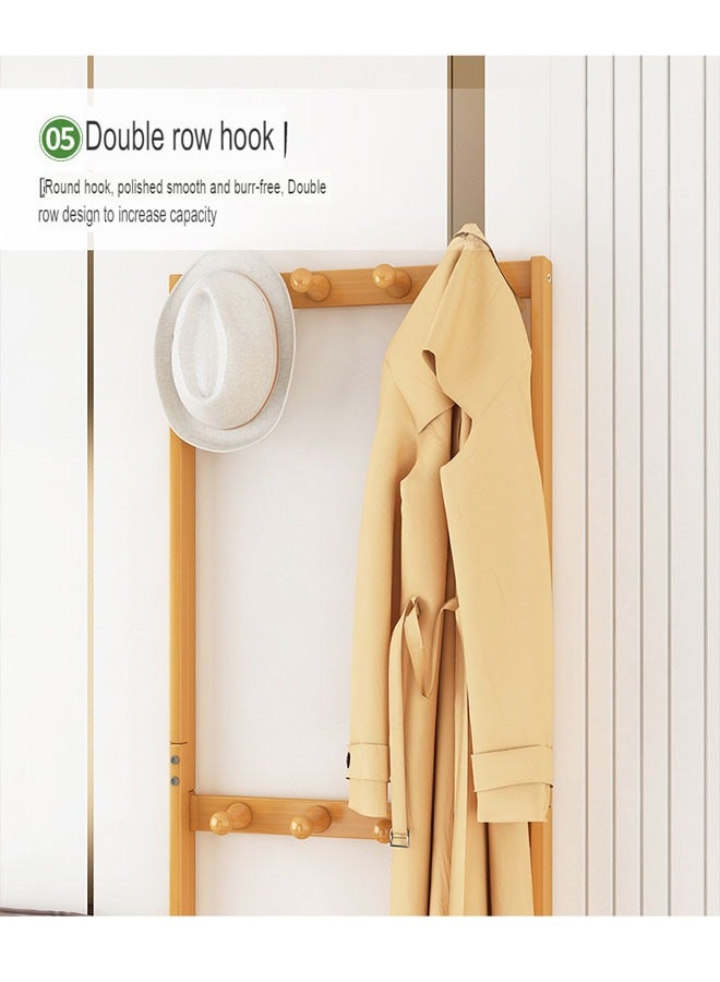 KLNAMAEAAN Multifunctional Modern Solid Wood Bedside Table with Large Coat Rack  - Image 5