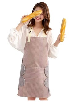AIWANTO Kitchen Apron Waterproof Apron Cooking Cleaning Apron for Women Men With Attached Towel Apron  - Image 3
