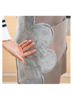 AIWANTO Kitchen Apron Waterproof Apron Cooking Cleaning Apron for Women Men With Attached Towel Apron  - Image 5