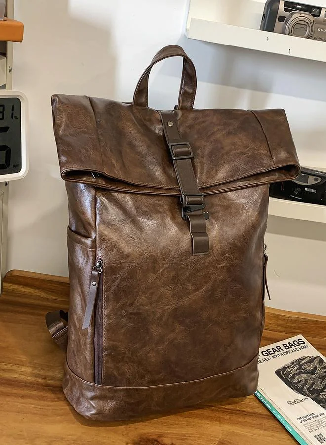 تايك تو شنطة ظهر بملمس جلد صناعي