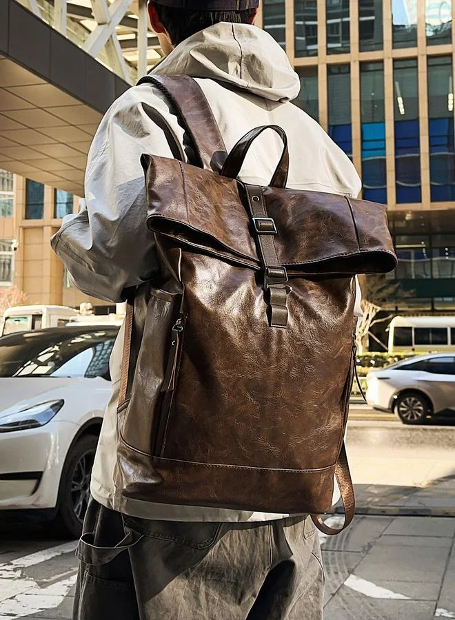 تايك تو شنطة ظهر بملمس جلد صناعي