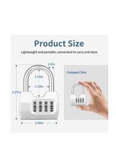 Generic 4 Digit Combination Lock Outdoor, Heavy Duty Locker Lock, Combination Lock for Locker, Waterproof Combo Lock for Gym Locker, Hasp Storage, Shed, Fence, Gate, Silver  - Image 3