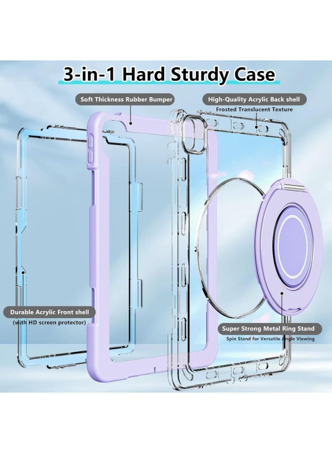 MUNTAQI iPad Air 11” Case 4th/5th/6th/7th Gen with 360° Metal Rotating Stand – Heavy Duty Shockproof Protective Cover with Pencil Holder, Magnetic Closure, Auto Sleep/Wake – Rugged Slim Fit Case - Image 5