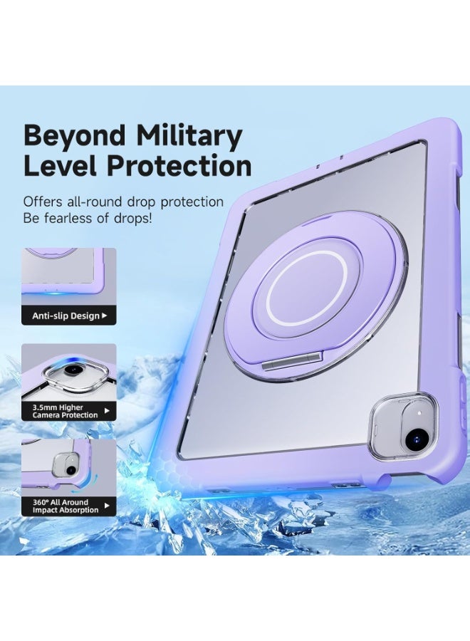 MUNTAQI iPad Air 11” Case 4th/5th/6th/7th Gen with 360° Metal Rotating Stand – Heavy Duty Shockproof Protective Cover with Pencil Holder, Magnetic Closure, Auto Sleep/Wake – Rugged Slim Fit Case - Image 2