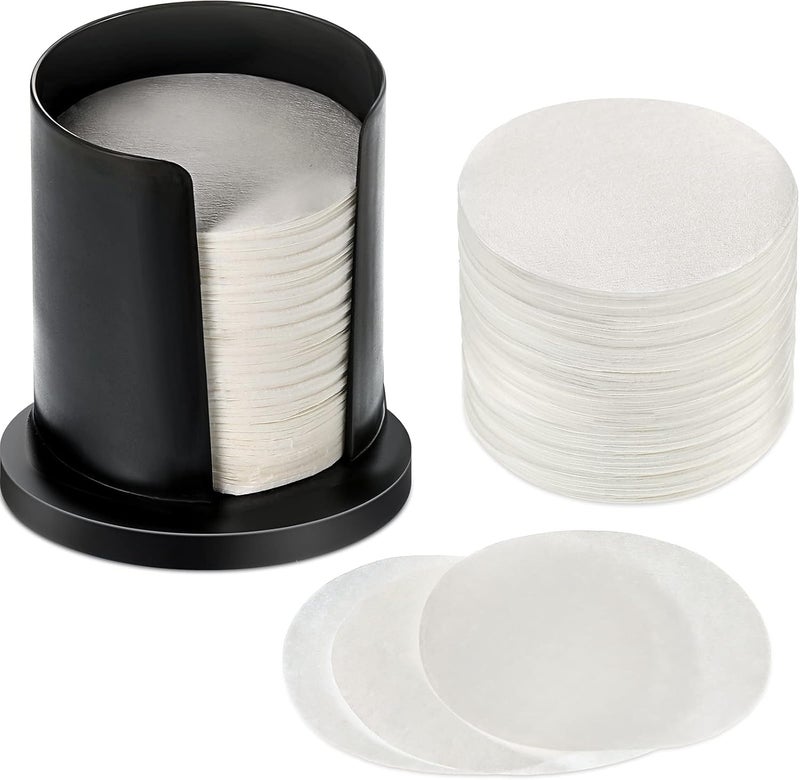 Outus 2 Pack 700 Count Coffee Filter Paper Replacement Filters with Filter Holder Round Disposable Paper Filters for DIY Coffee Compatible with the Aeropress Coffee and Espresso Maker (White) - Image 1