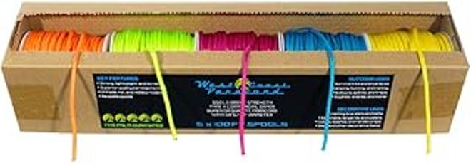 West Coast Paracord 550lb Paracord Variety Supplies – Type III Paracord Box Set – 100 Foot Spools of 5 Colors