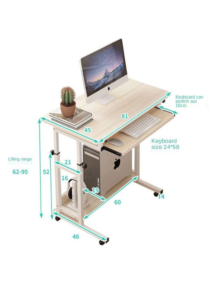 طاولة كمبيوتر بجانب السرير مع درج لوحة المفاتيح طاولة كمبيوتر مكتبي قابلة للإزالة ورفع طاولة دراسة للألعاب - Image 4
