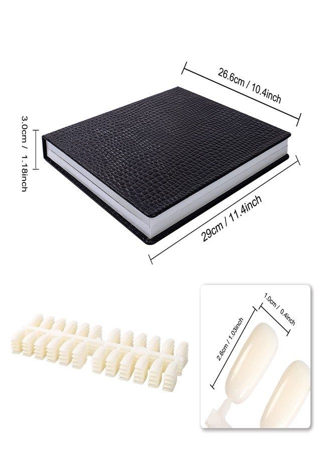 NMKL38 120 Nail Color Chart Display Book for Nail Polish UV Gel Color Cards Nail Salon Tool with False Nail Tips (Black) - Image 4
