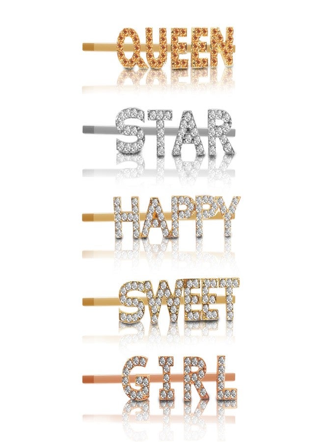 Sanas Hair Pins For Women Stylish (5Pcs) Hair Accessories For Girls Hair Clips Bobby Pins For Hair Stone Clips For hair Women Metal Pin For Girls Crystal Hair Accessories (5Pcs) (Assorted) - Image 1