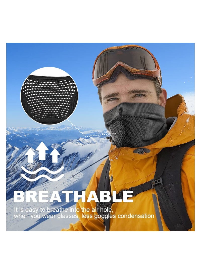 KASTWAVE Winter Windproof Neck Gaiter Face Mask, Motorcycle Neck Scarf with Breathable Mesh, Unisex Multifunctional Winter Elastic Neck Warmer Snoods for Skiing Snowboard Cycling Motocycle Sports, 2Pcs - Image 2