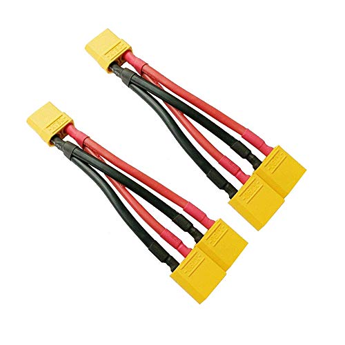 FLY RC 2pcs XT90 Plug Parallel Battery Connector Cable XT90 Connector Style Parallel YHarness for Quadcopters Multirotors RC LiPo Battery Male and Female Connectors - Image 1
