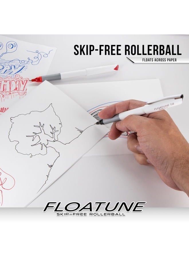 Pentel Floatune Rollerball Pen, (1.0mm), Bold Point, Black/Blue/Red Ink, Pack of 8 (BY110PF8OFC) - Image 2