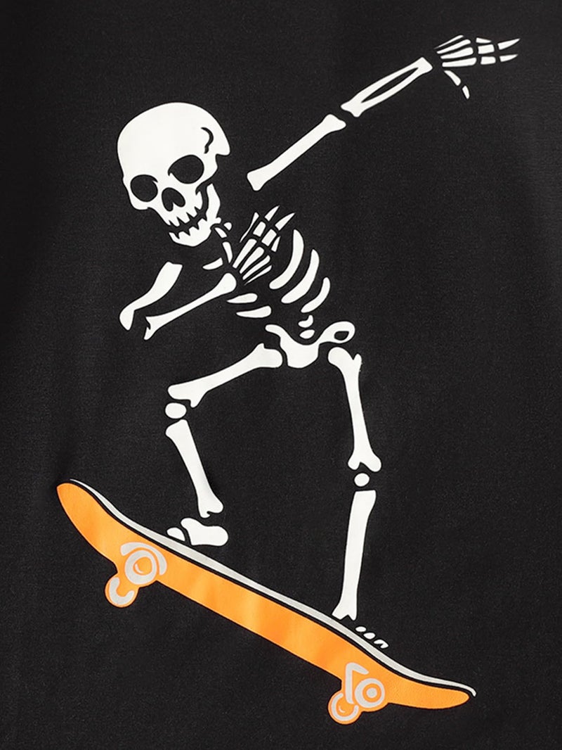 MyFav Big Boys Glow in Dark Skull Pjs Sleepwear Summer Pajama Shorts Sets, Skateboard, 8 Years - Image 5