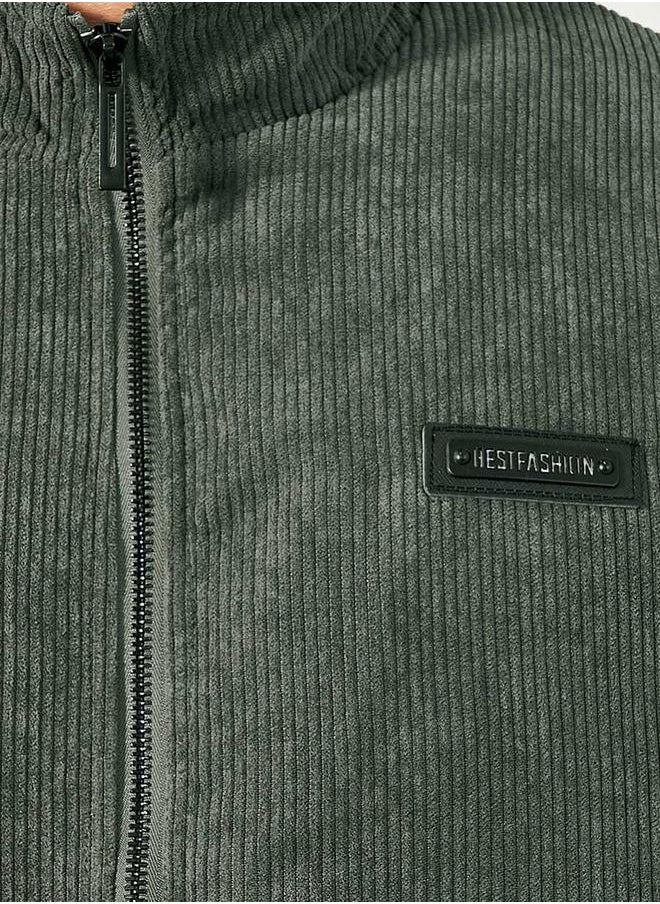 Styli - Corduroy Utility Jacket with Badge Detail - Image 1