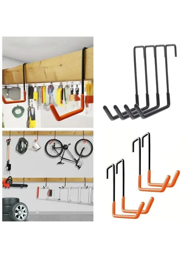 Black Heavy Duty Garage Hooks Wall Mounted Organizer For Bike Ladder Tools - Image 4