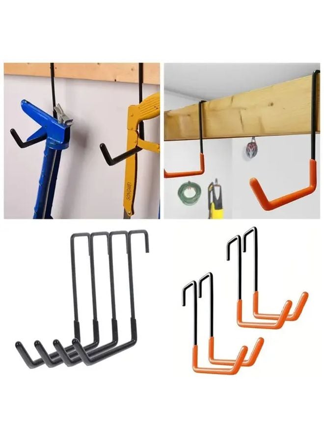 Black Heavy Duty Garage Hooks Wall Mounted Organizer For Bike Ladder Tools - Image 3