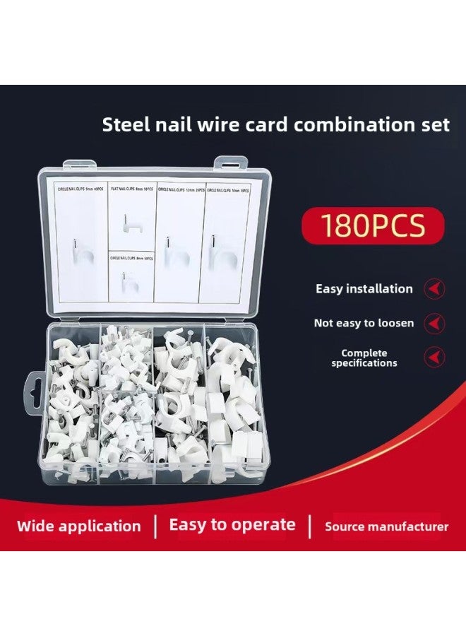 Steel Nail Line Card Material Set Boxed Dedicated For Pipe Card Line Clip High Carbon Steel Nail Suit Can Be Matched By Themselves-Specification Model:9mm/black And White  - Image 2