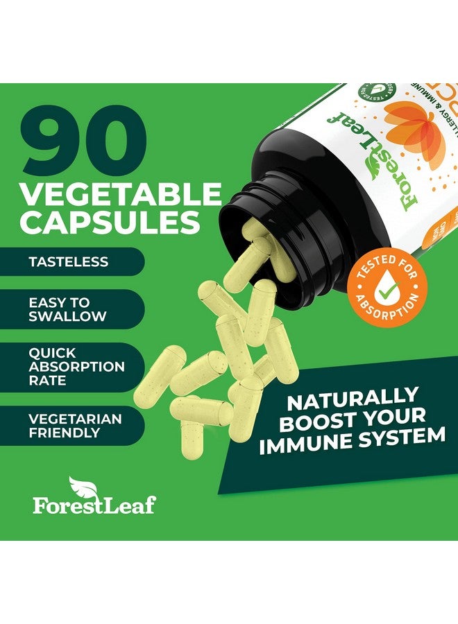 ForestLeaf Quercetin 500Mg Quercetin With Bromelain Vitamin C & Sting Nettle 90 Veggie Capsules Immune Support Supplement - Image 4