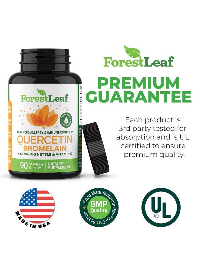 ForestLeaf Quercetin 500Mg Quercetin With Bromelain Vitamin C & Sting Nettle 90 Veggie Capsules Immune Support Supplement - Image 3