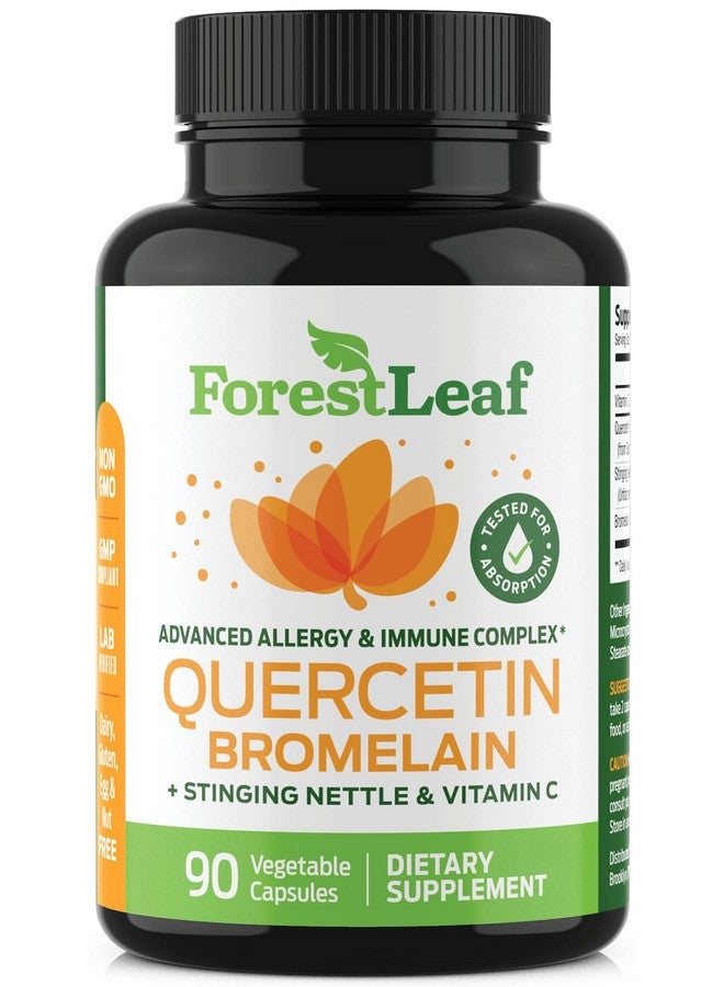 ForestLeaf Quercetin 500Mg Quercetin With Bromelain Vitamin C & Sting Nettle 90 Veggie Capsules Immune Support Supplement - Image 1