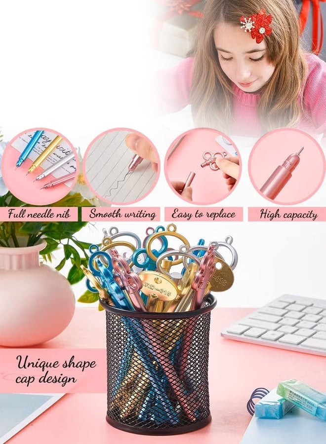 18 قلم حبر جل بتصميم مفتاح عتيق، أقلام على شكل مفتاح، أقلام مبتكرة، قلم أسود برأس رفيع للأدوات المكتبية والمدرسة، هدايا التخرج، قرطاسية مكافآت الطلاب - Image 5