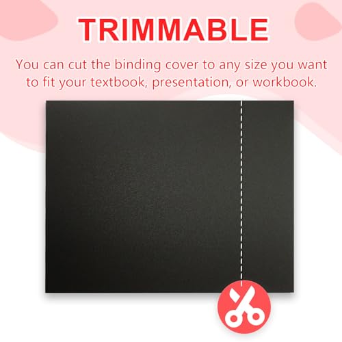 HOUYEE 100 Pack 16 Mil Poly Binding Covers,Sand Texture Binding Presentation Covers,8.5x11 Inches,Letter Size,Black,Square Corners,Un-Punched - Image 3