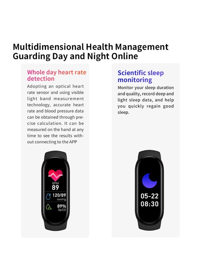 M8 Smart Sports Bracelet Watch Exercise Meter Bluetooth Heart Rate  Pressure  Oxygen Health Monitoring Sports Bracelet - Image 5
