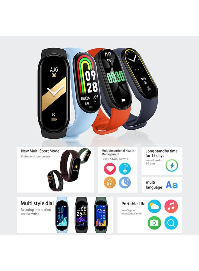M8 Smart Sports Bracelet Watch Exercise Meter Bluetooth Heart Rate  Pressure  Oxygen Health Monitoring Sports Bracelet - Image 2