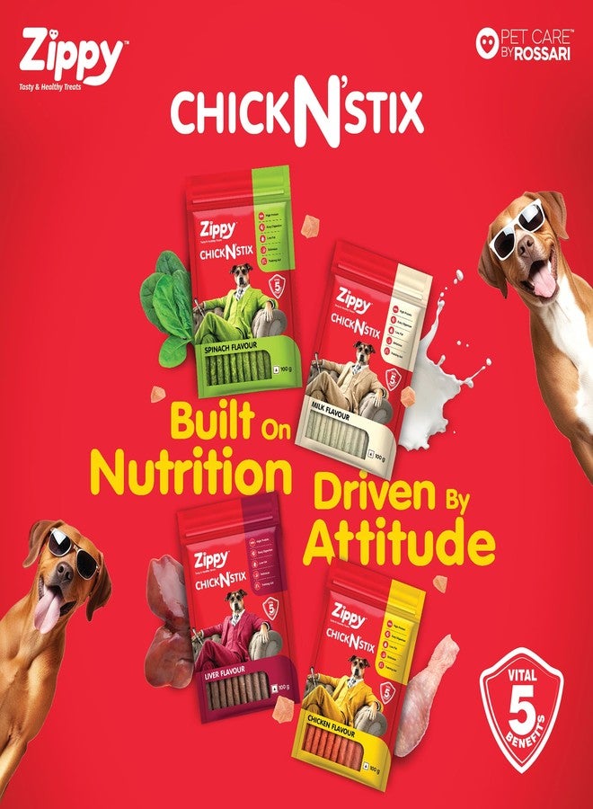 Zippy Tasty & Healthy Treats Chicken Sticks for Dog - Milk Flavour | Chicken Stix for Dog with 5 Benefits High Protein, Easy Digestion, Low Fat, Delicious, Training Aid | Pack of 1, 100g - Image 3