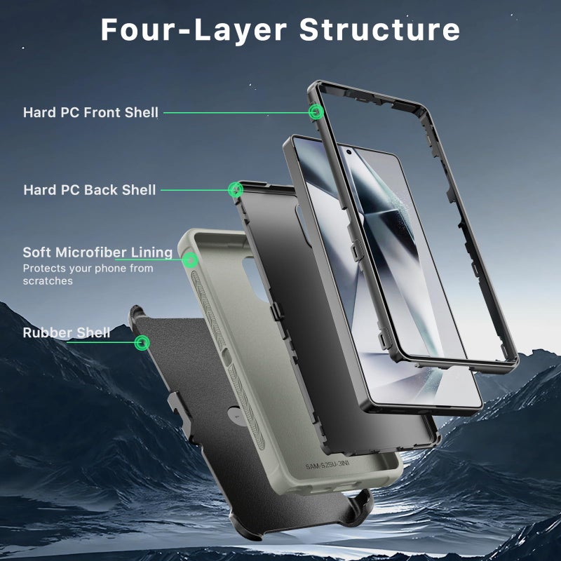 M MYBAT PRO Maverick Series for Samsung Galaxy S25 Ultra Case with Belt Clip Holster, 6.9 inch, Heavy Duty Military Grade Drop Protective Case w 360Â° Rotating Stand (No Screen Protector) - Image 3