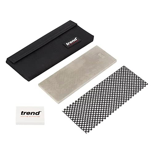 Trend 8-Inch Diamond Sharpening & Flattening Stone, Double Sided (180/600 Grit) Bench Stone with Pouch, Cleaning Block & Non-Slip Mat, DWS/CP8/FX - Image 2