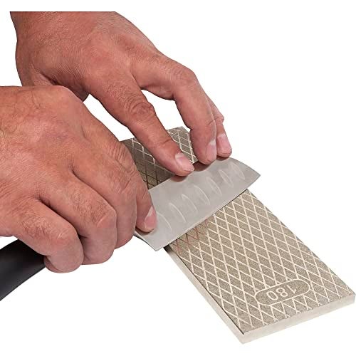 Trend 8-Inch Diamond Sharpening & Flattening Stone, Double Sided (180/600 Grit) Bench Stone with Pouch, Cleaning Block & Non-Slip Mat, DWS/CP8/FX - Image 3