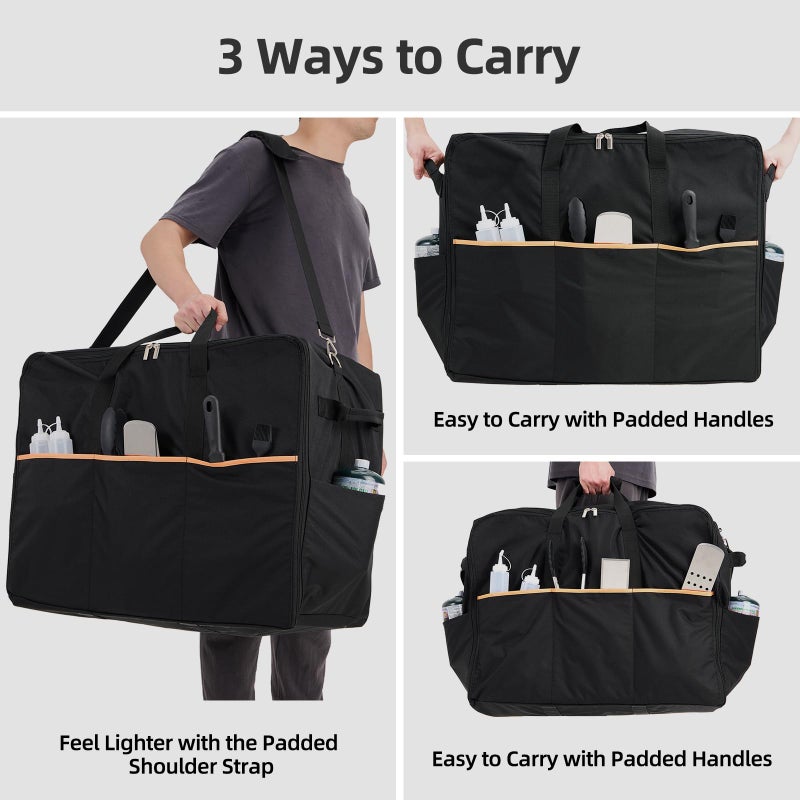 NOELIFE Carry Bag for Blackstone 22 inch Griddle & 17 inch Grill with Hood on Stand, Reinforced Hardware & Rip-Proof Heavy Duty Fabric, Outdoor Tabletop Grill Carrying Case, Black (Bag Only) - Image 5