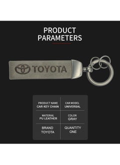 Toyota Premium Leather Keychain Super Finish Metal Ring  PU Leather Strap Keychain Home Key Chain Grey 1 Pcs - pzsku/Z92EB440470F98710CBBCZ/45/_/1720157365/a8f6c5cc-59be-4b6e-92d7-335a436c8921