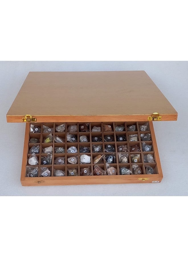 Rocksmins Collection of 100 Rocks & Minerals in a Export Quality Steam Beach Wood Wooden Box RM100WB Big Specimens of 36 Rocks and 64 Minerals in one kit for Education of Geology Earth Science Kit - Image 5