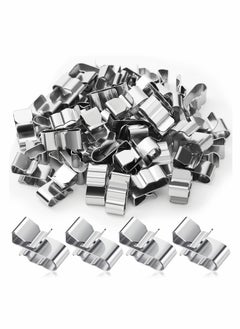 Trailer Frame Wire Clips Stainless Steel Clips Metal Cable Clips 22.5 mm 0.89 Inch Solar Panel Wire Clip Double Wire Trailer Wire Clips Wire Clamps for PV Wiring Boat Cable 50 Pcs